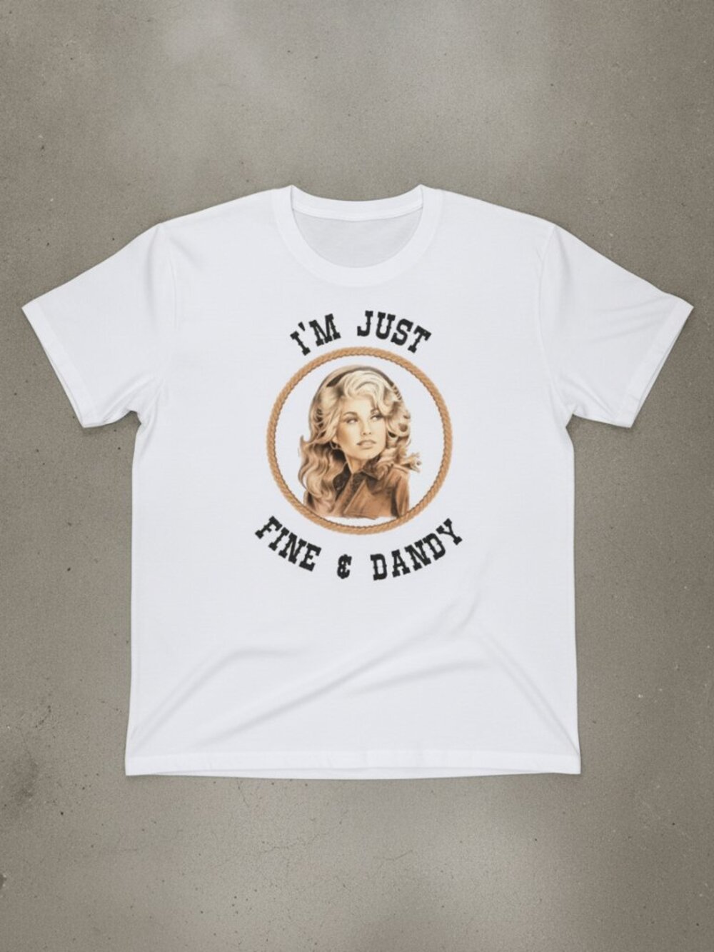 I'm Just Fine & Dandy Graphic Tee | Vintage Country Music Inspired White T-Shirt